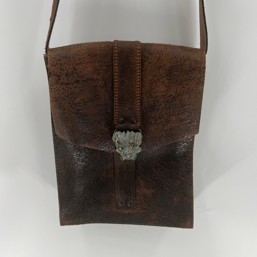 Diesel brown leather crossbody bag